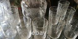 Service à liqueur cristal ancien, Saké, Shot, 12 verres + 1 flacon Napoléon III