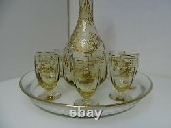 Service à liqueur cristal émaillé doré ancien Saint Denis Legras Baccarat