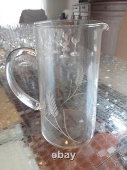 Service carafe+47 Verres Anciens demi Cristal ciselés à la roue