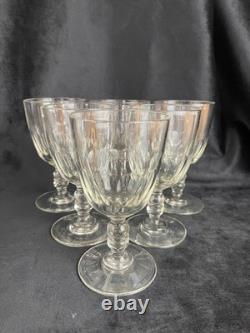 Service de 6 Verres Baccarat Modèle Médicis Cristal Ancien Français XIXe