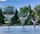 Service de verres anciens &agrave; frises guilloch&eacute;es