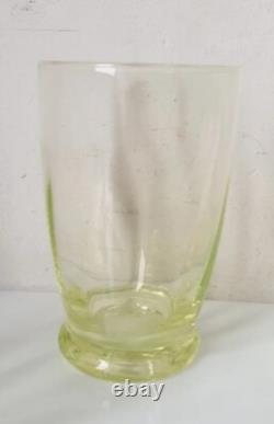 Service orangeade ouraline ancien verre vert jaune ancien art deco nouveau 1900