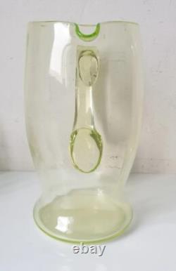 Service orangeade ouraline ancien verre vert jaune ancien art deco nouveau 1900