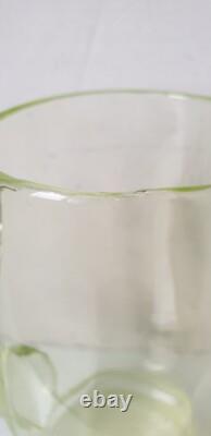 Service orangeade ouraline ancien verre vert jaune ancien art deco nouveau 1900