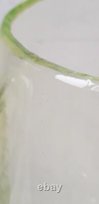 Service orangeade ouraline ancien verre vert jaune ancien art deco nouveau 1900