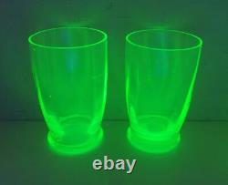 Service orangeade ouraline ancien verre vert jaune ancien art deco nouveau 1900