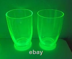 Service orangeade ouraline ancien verre vert jaune ancien art deco nouveau 1900
