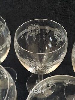 Service verres cristal gravé ancien