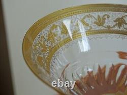 St Louis 2 Anciennes Coupes A Champagne En Cristal Gravure Modele Callot Gold