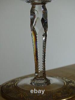 St Louis 2 Anciennes Coupes A Champagne En Cristal Gravure Modele Callot Gold