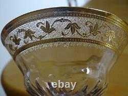 St Louis 2 Anciennes Coupes A Champagne En Cristal Gravure Modele Callot Gold
