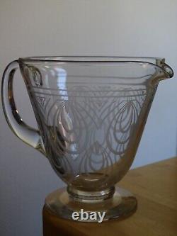 St Louis Ancien Pitcher Broc Cristal Modele Astrid Art Deco Decor A L'acide