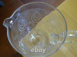 St Louis Ancien Pitcher Broc Cristal Modele Astrid Art Deco Decor A L'acide