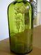 St Louis Ancienne Carafe A Liqueur Cristal Vert Gravure Art Nouveau Nenuphars