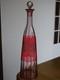 St Louis Ancienne Carafe A Vin Overlay Cristal Gravure Art Nouveau Vignes