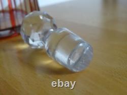 St Louis Ancienne Carafe A Vin Overlay Cristal Gravure Art Nouveau Vignes