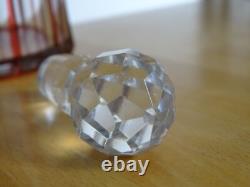 St Louis Ancienne Carafe A Vin Overlay Cristal Gravure Art Nouveau Vignes