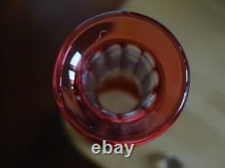 St Louis Ancienne Carafe A Vin Overlay Cristal Gravure Art Nouveau Vignes