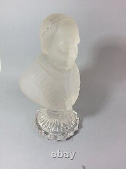 Statue buste ancien cristal Pape PIE IX Armoiries Pontificales IX BACCARAT XIXe