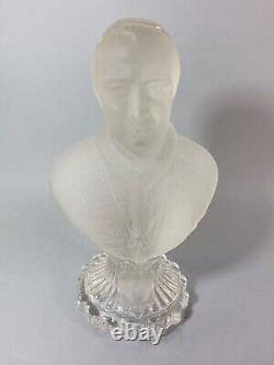 Statue buste ancien cristal Pape PIE IX Armoiries Pontificales IX BACCARAT XIXe