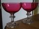 Style Baccarat 2 Anciennes Coupes Champagne Cristal Doubler Coloer Rouge 19 Eme