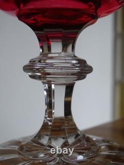 Style Baccarat 2 Anciennes Coupes Champagne Cristal Doubler Coloer Rouge 19 Eme