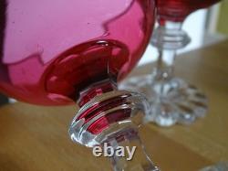 Style Baccarat 2 Anciennes Coupes Champagne Cristal Doubler Coloer Rouge 19 Eme