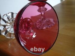 Style Baccarat 2 Anciennes Coupes Champagne Cristal Doubler Coloer Rouge 19 Eme