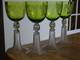 Style Baccarat 4 Anciens Verres A Vin Roemer Cristal Colore Decor Grappes Vigne
