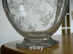 Style Saint Louis Ancienne Carafe A Vin Cristal Gravure Modele Florale Ep 1920