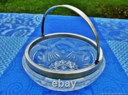 Sucrier Bonbonnière ancien Crystal Bohème old crystal bohemian bonbonnière sugar