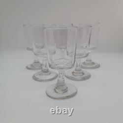 Suite de 6 anciens verres à pied Vin en verre soufflé XIXème