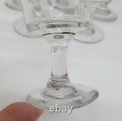 Suite de 6 anciens verres à pied Vin en verre soufflé XIXème