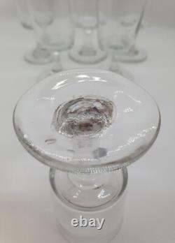 Suite de 6 anciens verres à pied Vin en verre soufflé XIXème