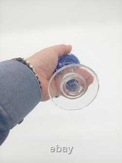 Sulfure Presse Papier Ancien Oeuf Bleu Sur Pied Verre France XIXème Siècle