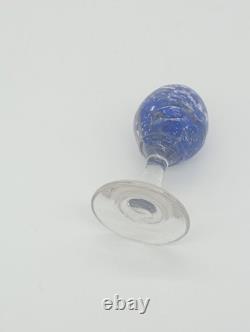 Sulfure Presse Papier Ancien Oeuf Bleu Sur Pied Verre France XIXème Siècle