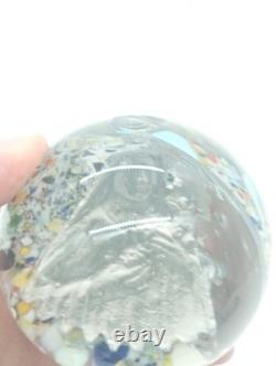 Sulfure Presse Papier Ancien Vierge Marie Verre Pied Tripode France XIXem Siècle