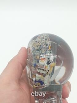 Sulfure Presse Papier Ancien Vierge Marie Verre Pied Tripode France XIXem Siècle