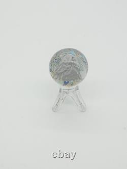Sulfure Presse Papier Ancien Vierge Marie Verre Pied Tripode France XIXem Siècle