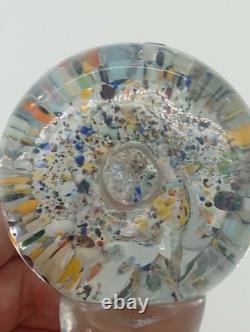 Sulfure Presse Papier Ancien Vierge Marie Verre Pied Tripode France XIXem Siècle