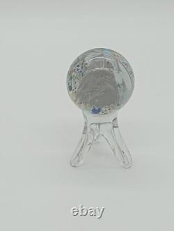 Sulfure Presse Papier Ancien Vierge Marie Verre Pied Tripode France XIXem Siècle