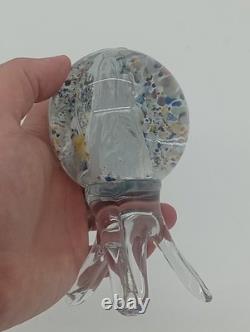 Sulfure Presse Papier Ancien Vierge Marie Verre Pied Tripode France XIXem Siècle