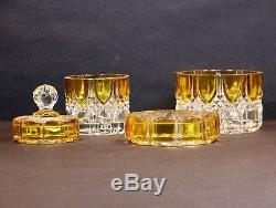 Superbe Ancien Ensemble Parfum Val St Lambert Luxval Art Deco Glass 1930 VSL