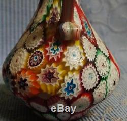 Superbe Ancien Vase Aiguière Millefiori De Murano D1912