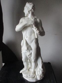 Superbe ancien faune ou satyre diable en biscuit de sevres
