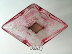 Superbe ancien vase art-nouveau Baccarat en verre dégagé à l'acide