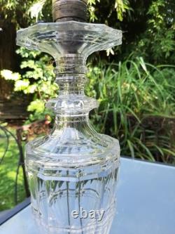 Superbe et ancienne lampe en cristal taille fin XIX DEBUT XX baccarat