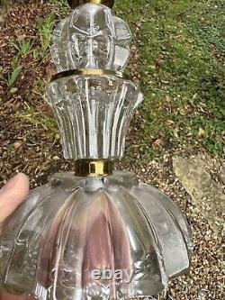 Superbe pied de lampe ancien cristal  BACCARAT ADNET Moderniste 1950-60