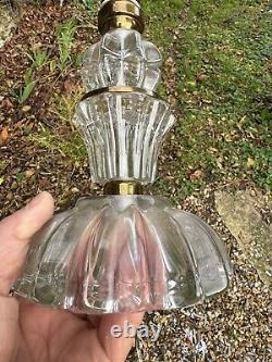 Superbe pied de lampe ancien cristal  BACCARAT ADNET Moderniste 1950-60