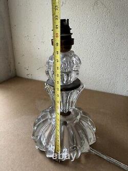 Superbe pied de lampe ancien cristal  BACCARAT ADNET Moderniste 1950-60